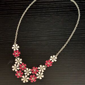 Floral Necklace with Pink and White Accents